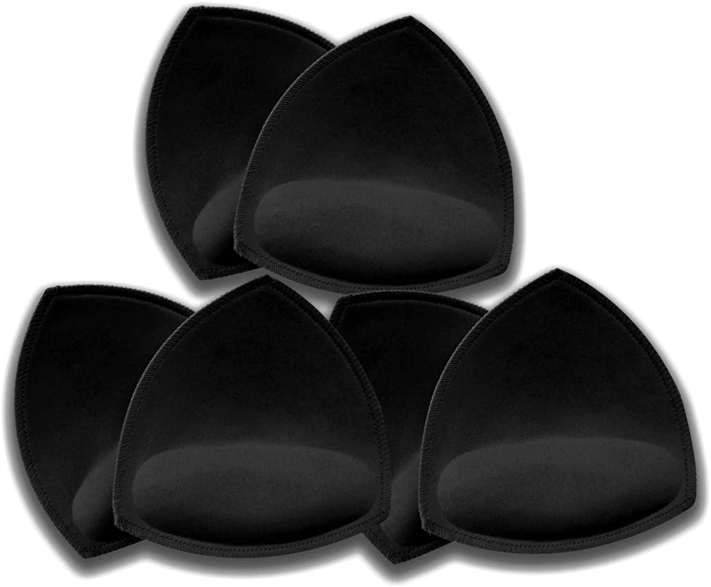 Wmugthome 3 Pairs Sewn Bra Pads Push up of Triangle Inserts for Replacements Bikini Top and Sports Swimsuit Bra Inserts Black-massage / A/B CUP
