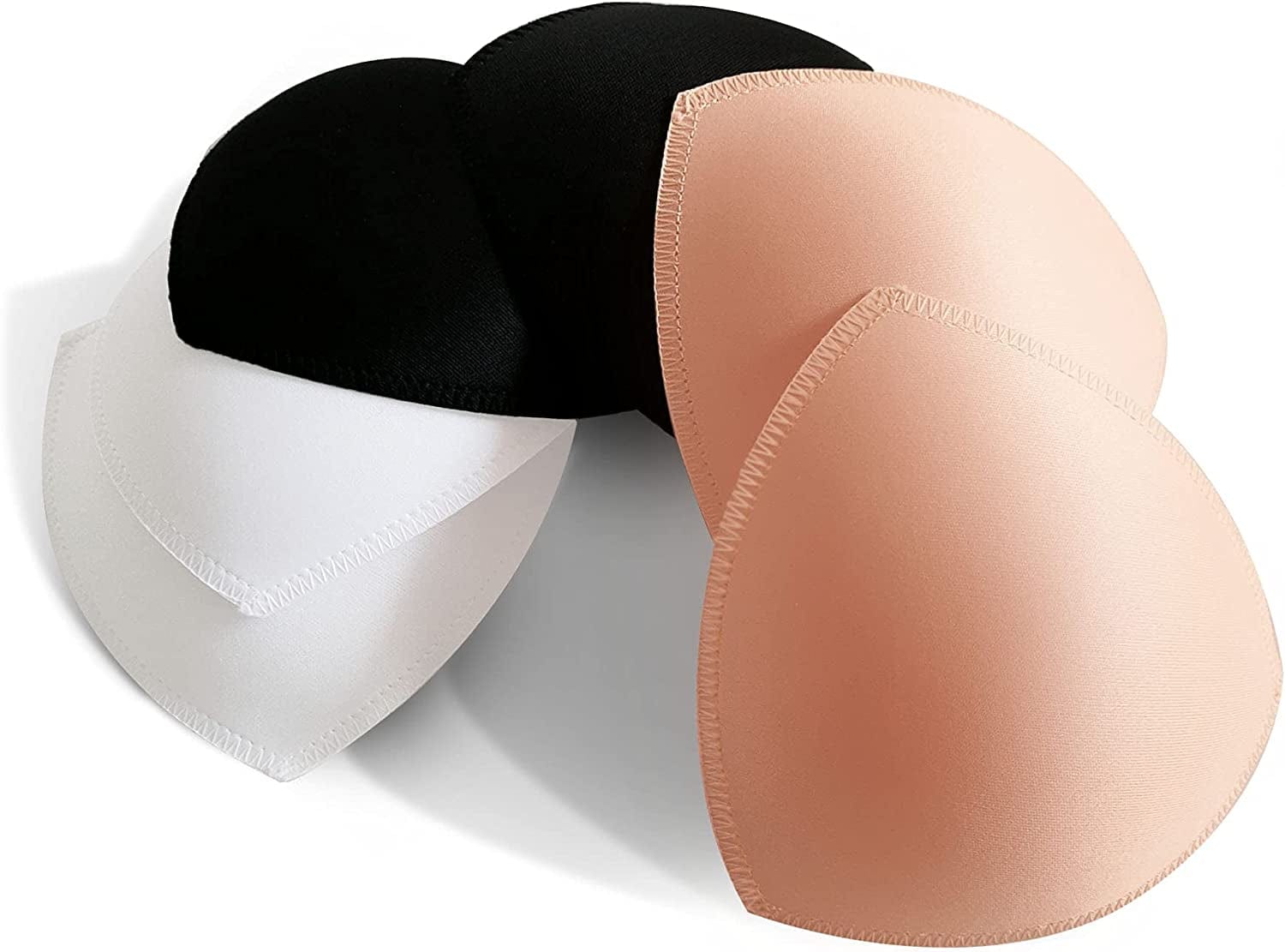 Wmugthome 3 Pairs Sewn Bra Pads Push up of Triangle Inserts for Replacements Bikini Top and Sports Swimsuit Bra Inserts Tricolor / A CUP