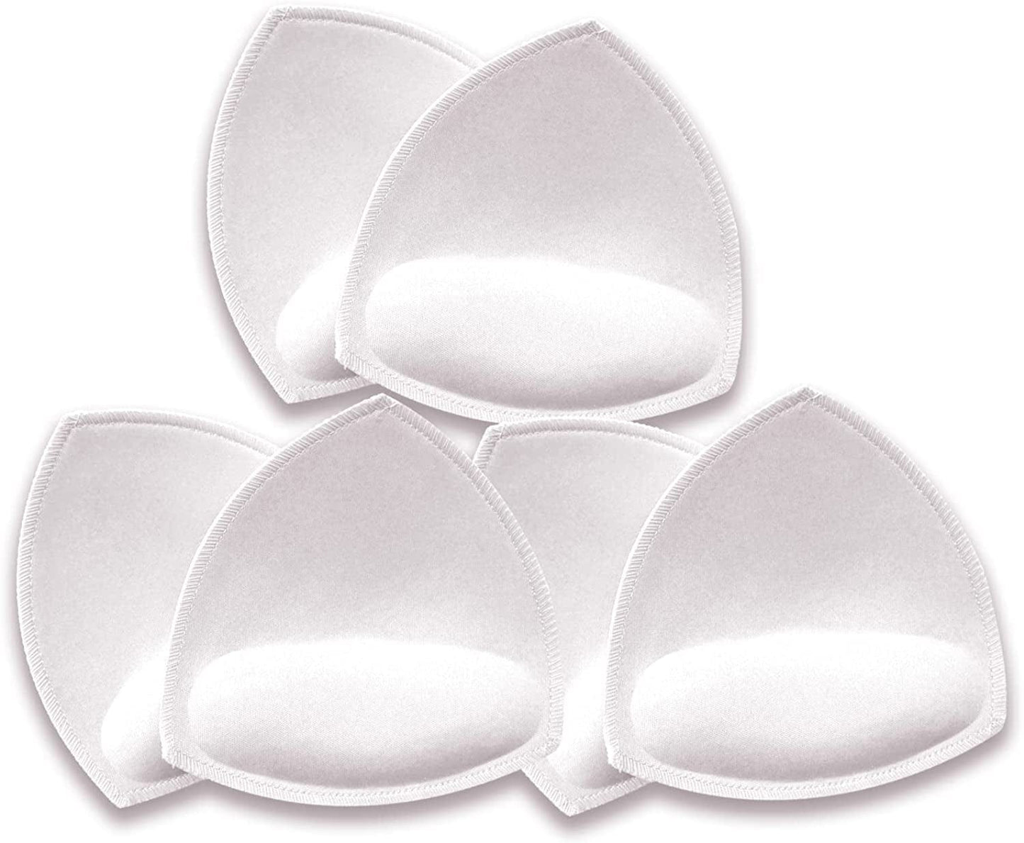 Wmugthome 3 Pairs Sewn Bra Pads Push up of Triangle Inserts for Replacements Bikini Top and Sports Swimsuit Bra Inserts White-massage / A/B CUP