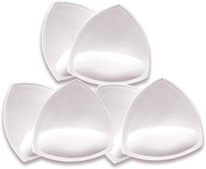 Wmugthome 3 Pairs Sewn Bra Pads Push up of Triangle Inserts for Replacements Bikini Top and Sports Swimsuit Bra Inserts White-massage / A/B CUP