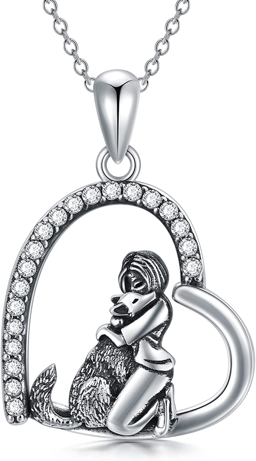 Wolf Necklace for Women 925 Sterling Silver Wolf Pendant Girls with Wolf Gift for Women style 2