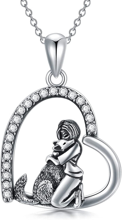 Wolf Necklace for Women 925 Sterling Silver Wolf Pendant Girls with Wolf Gift for Women style 2