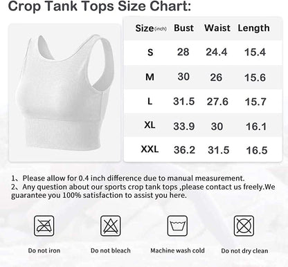 Women Basic Crop Tank Tops Sleeveless Workout Tanks Ribbed Training Tank Shirts