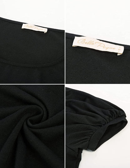 Women Elegant Puff Sleeve Top 1950S Vintage Blouse Tops for Casual Work BPS2079