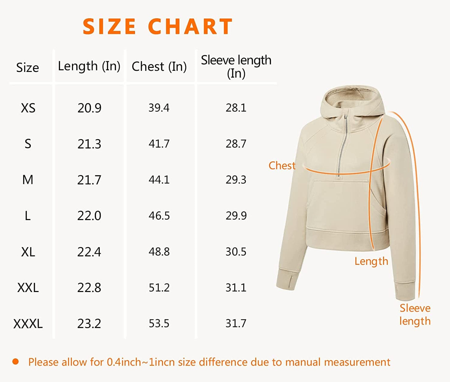 Women Half Zippe Hoodies Collar Pullover Sweatshirts with Pockets Long Sleeve Crop Tops Thumb Hole