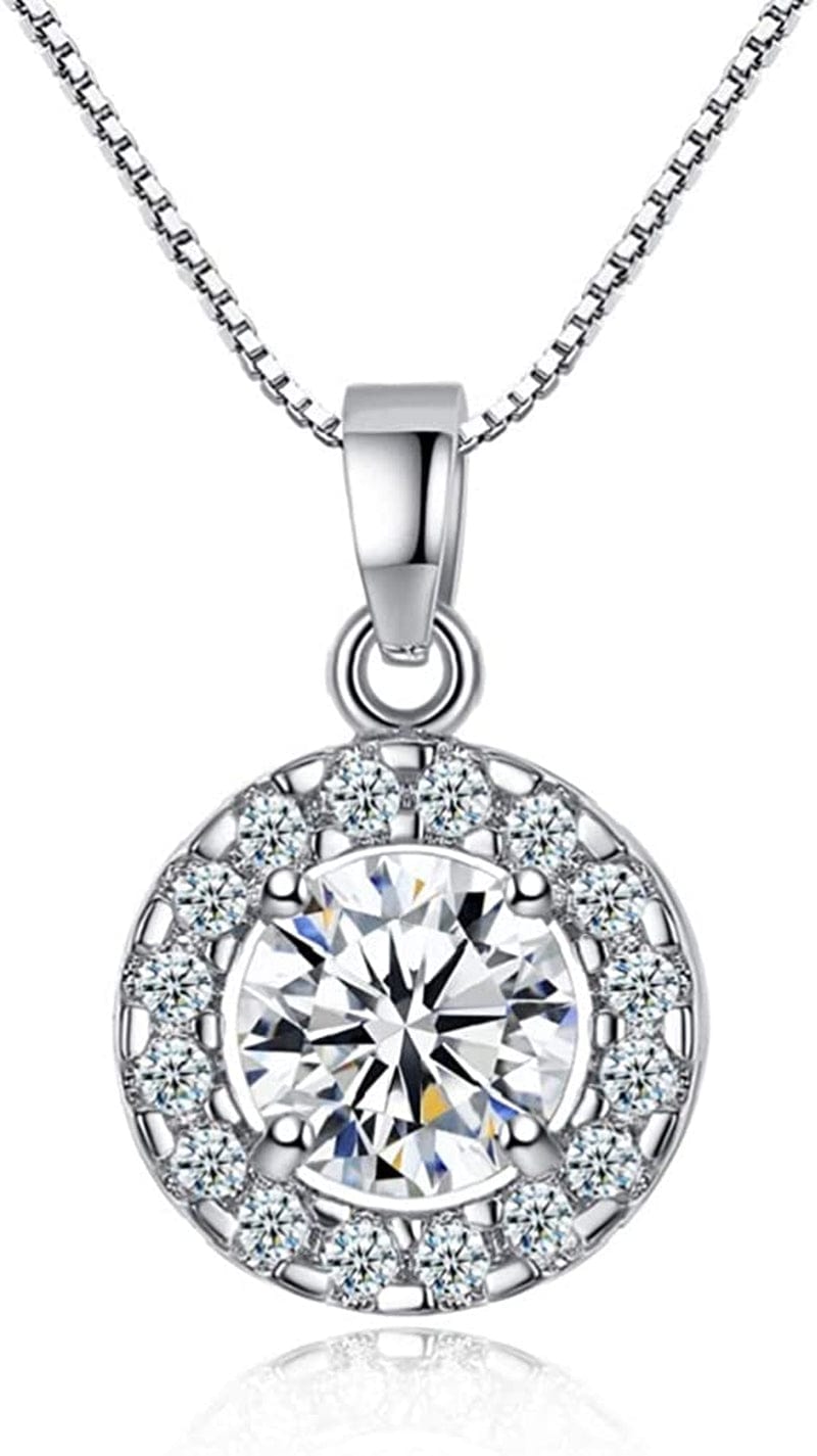 Women Lady'S Shiny Rhinestone Pendent 925 Silver Plated Crystal Wedding Necklace Earrings Finger Ring Jewelry Set