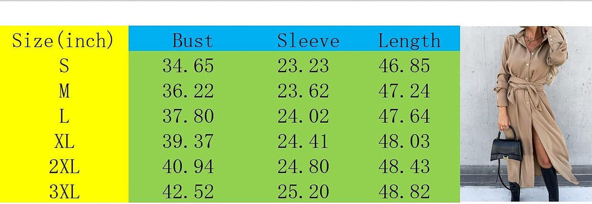 Women Long Sleeve Midi Shirt Dress Collared Knee Length Tie Waist Shirtdress Fall Winter Button down on Casual