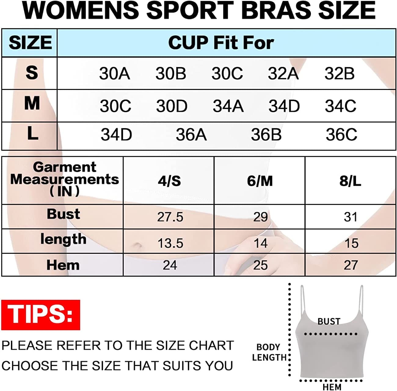 Women Longline Padded Sports Bra, Strappy Crop Tank Tops Wireless Cami Shirt Fitness Yoga Workout Running…