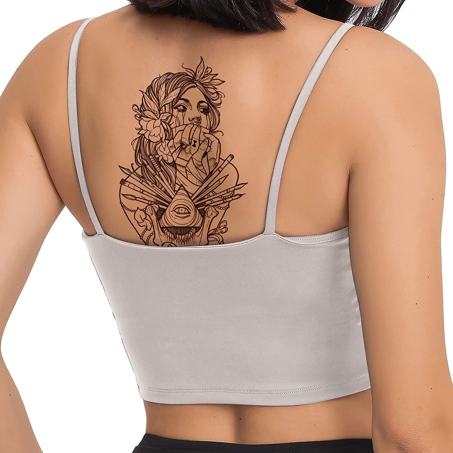 Women Longline Padded Sports Bra, Strappy Crop Tank Tops Wireless Cami Shirt Fitness Yoga Workout Running…
