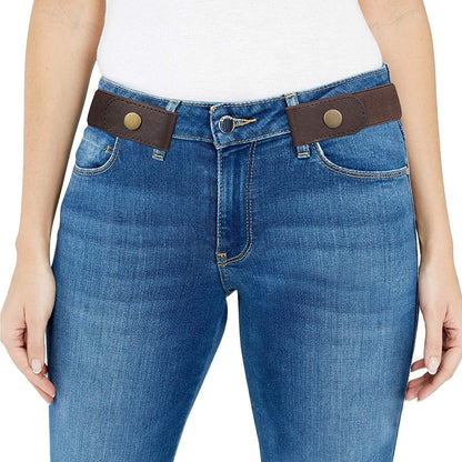 Women/Men Buckle-Free Elastic Belt for Jeans, Ladies Invisible Belt Fits Waist 24-48 Inches Apparel & Accessories > Clothing Accessories > Belts XZQTIVE 04-coffee Fit for waist size 24-35in 