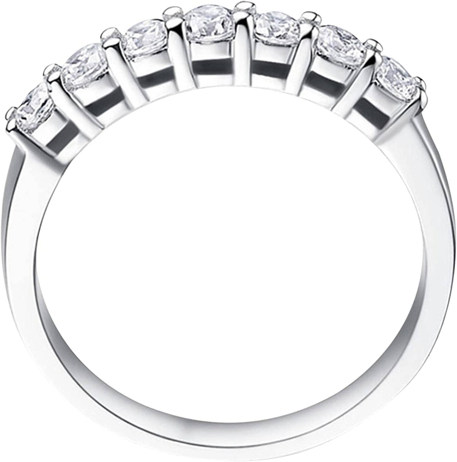 Women Natural Gemstones Crystal Ring Love Heart Rings Engagement Wedding Bride Ring Jewelry Gift T-01 / 5