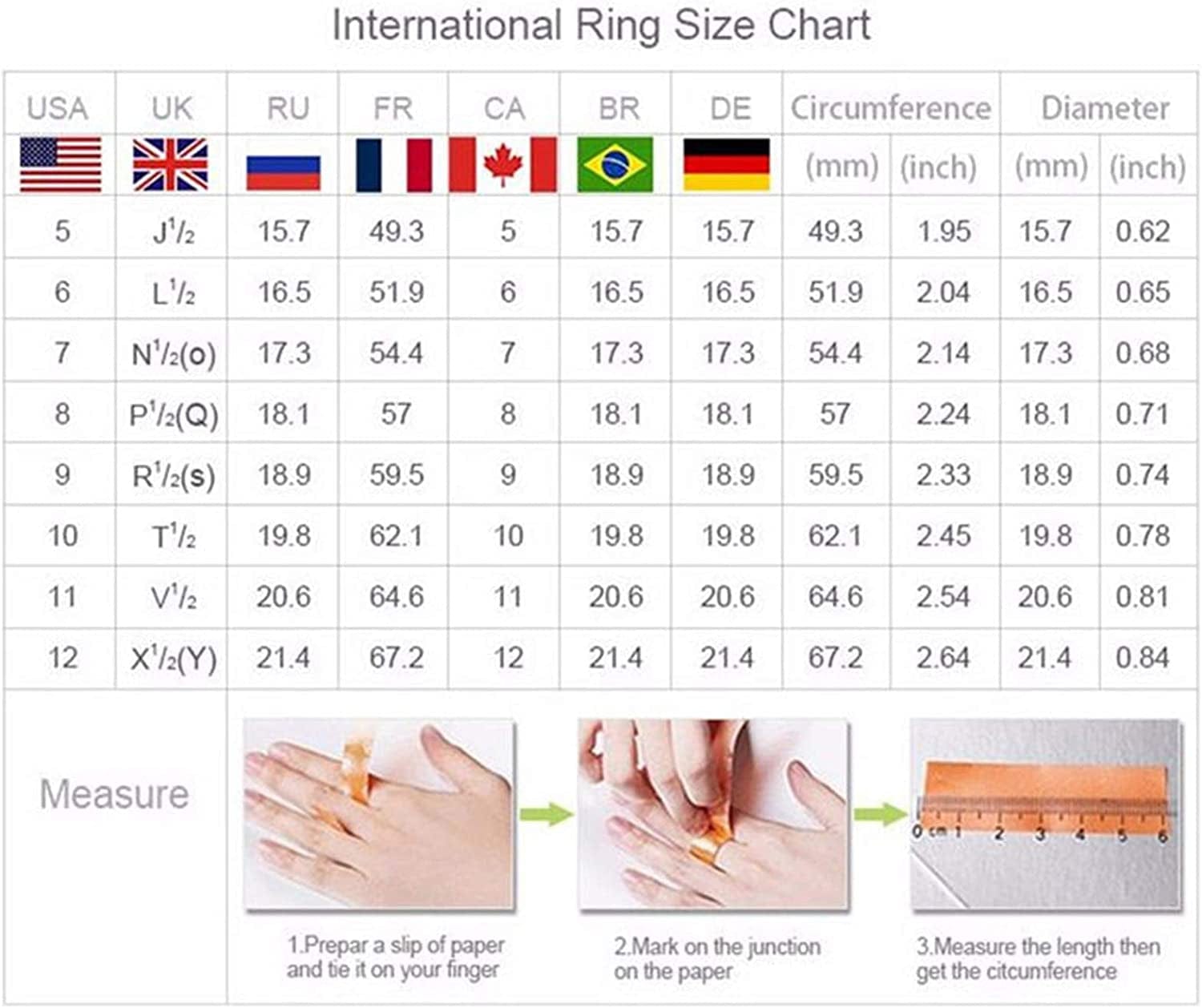 Women Natural Gemstones Crystal Ring Love Heart Rings Engagement Wedding Bride Ring Jewelry Gift