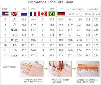 Women Natural Gemstones Crystal Ring Love Heart Rings Engagement Wedding Bride Ring Jewelry Gift