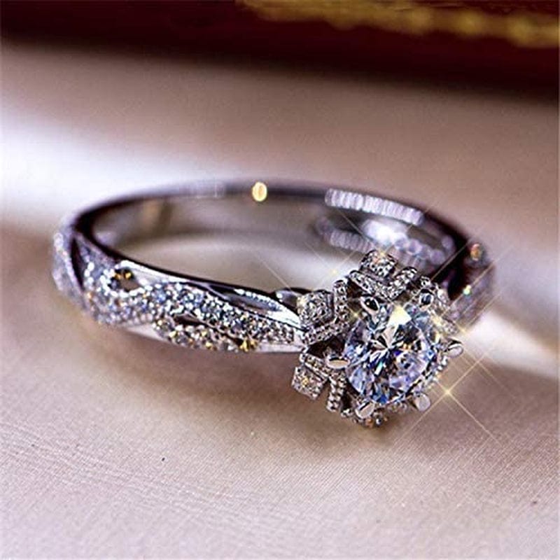 Women Natural Gemstones Crystal Ring Love Heart Rings Engagement Wedding Bride Ring Jewelry Gift