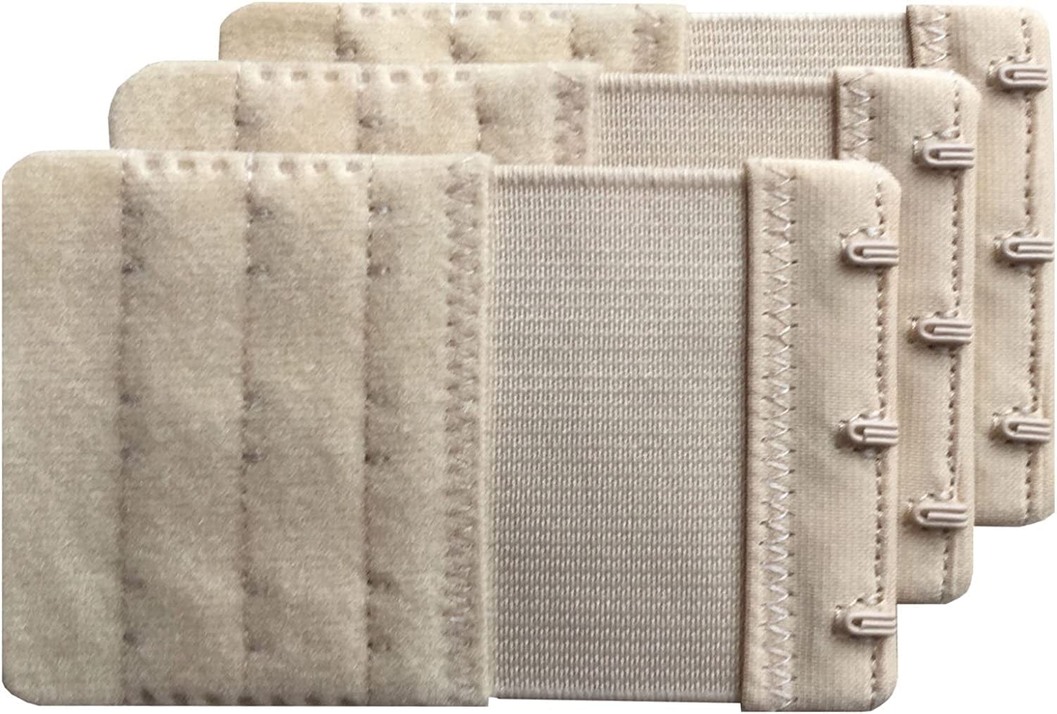 Women Pack of 3 Soft Comfortable 3 Hooks Bra Extender
