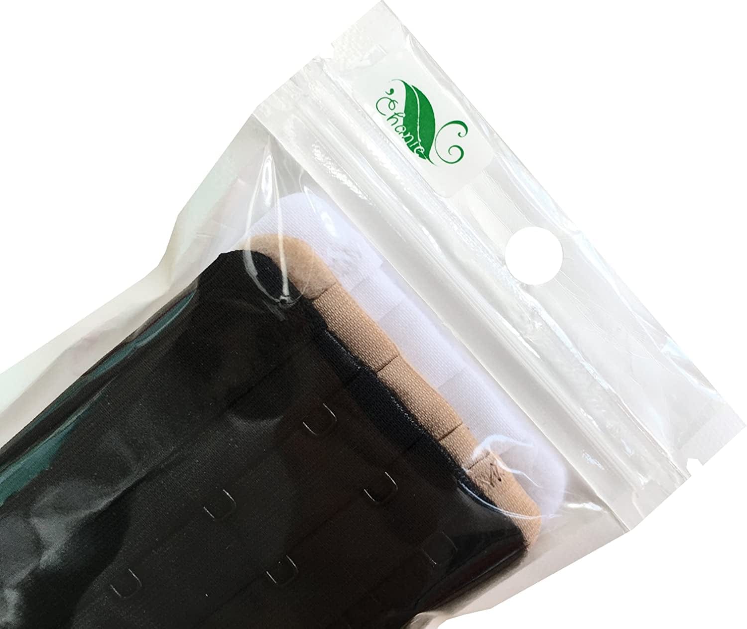 Women Pack of 3 Soft Comfortable 4 Hooks Bra Extender,2.4"X 3.0"