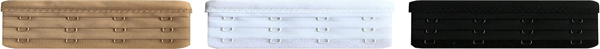 Women Pack of 3 Soft Comfortable 4 Hooks Bra Extender,2.4"X 3.0"