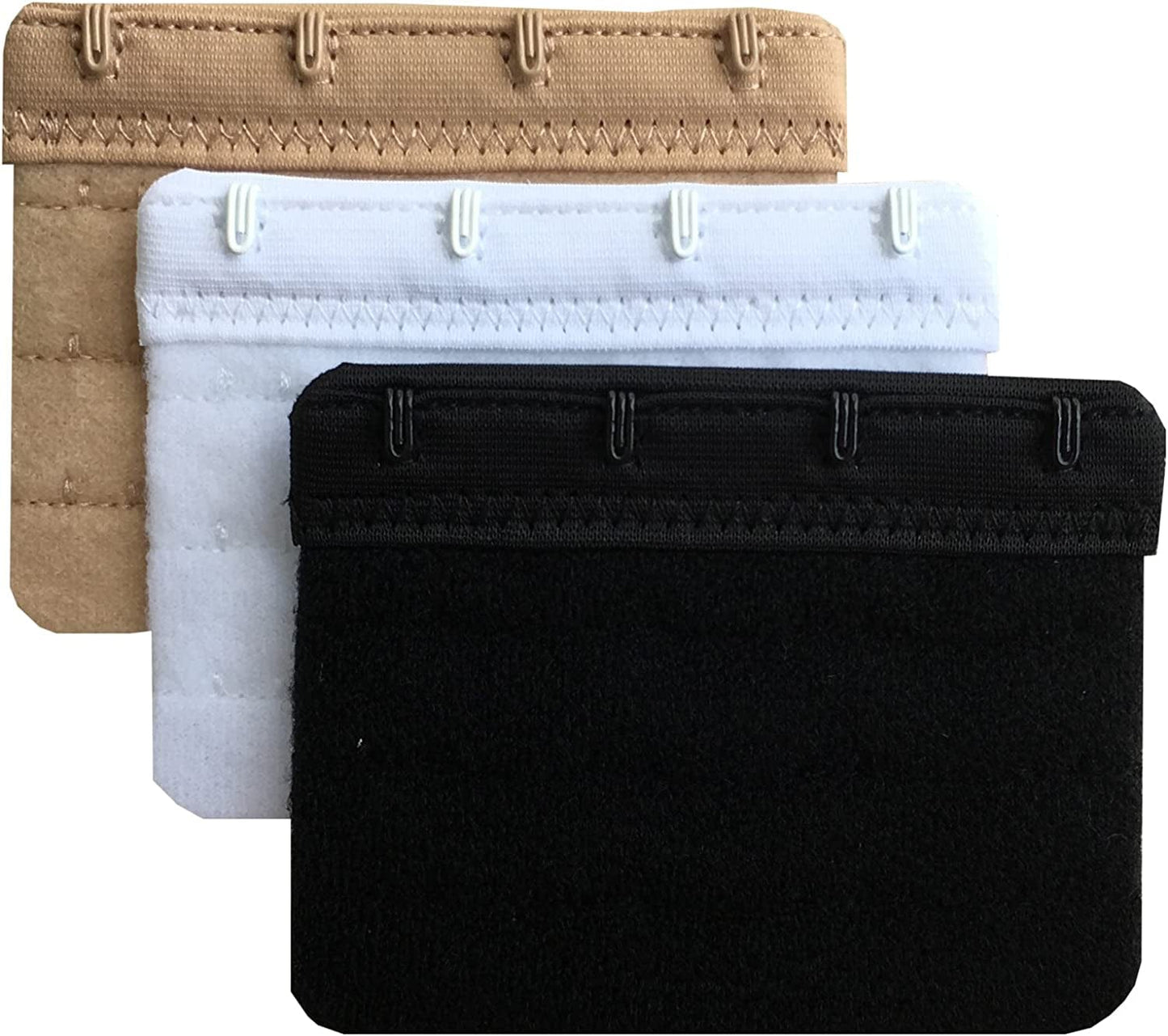Women Pack of 3 Soft Comfortable 4 Hooks Bra Extender,2.4"X 3.0"