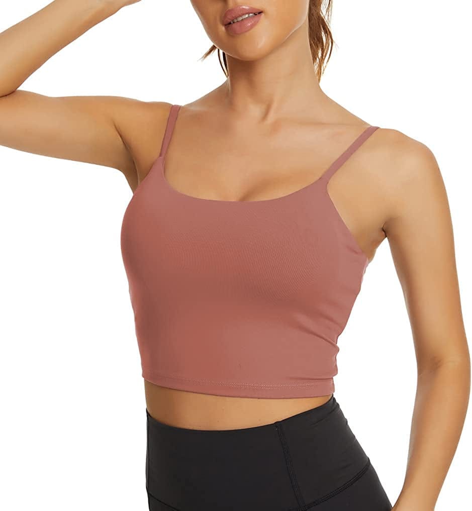 Women Padded Sports Bra Fitness Workout Running Shirts Yoga Tank Top Watermelon Red / Medium