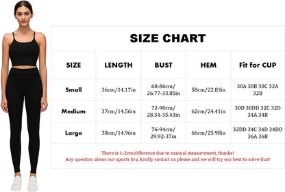 Women Padded Sports Bra Longline Sleeveless Shirts Workout Gym Running Fitness Camisole Crop Tank Tops
