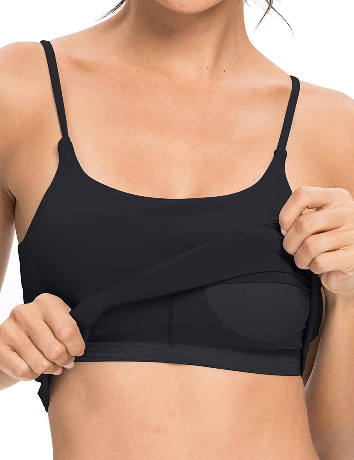 Women Padded Sports Bra Longline Sleeveless Shirts Workout Gym Running Fitness Camisole Crop Tank Tops