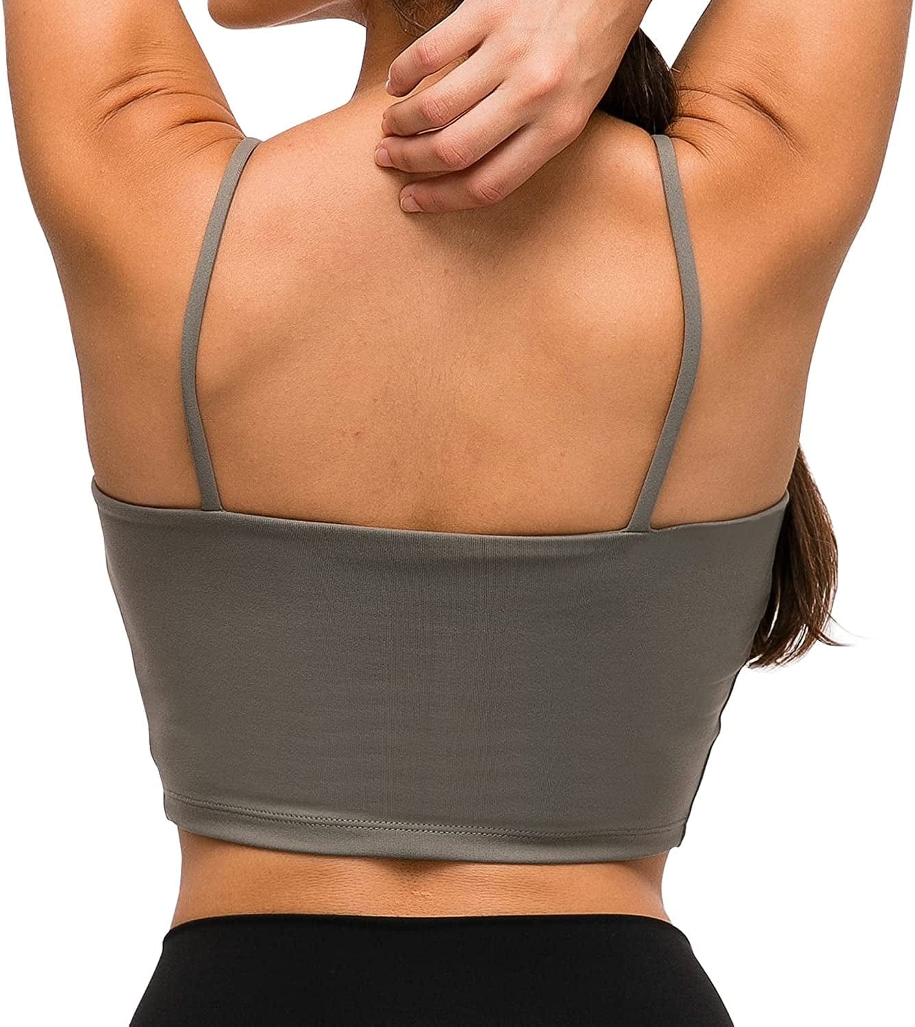 Women Padded Sports Bra Longline Workout Yoga Fitness Gym Running Crop Tank Top Camisole Bra