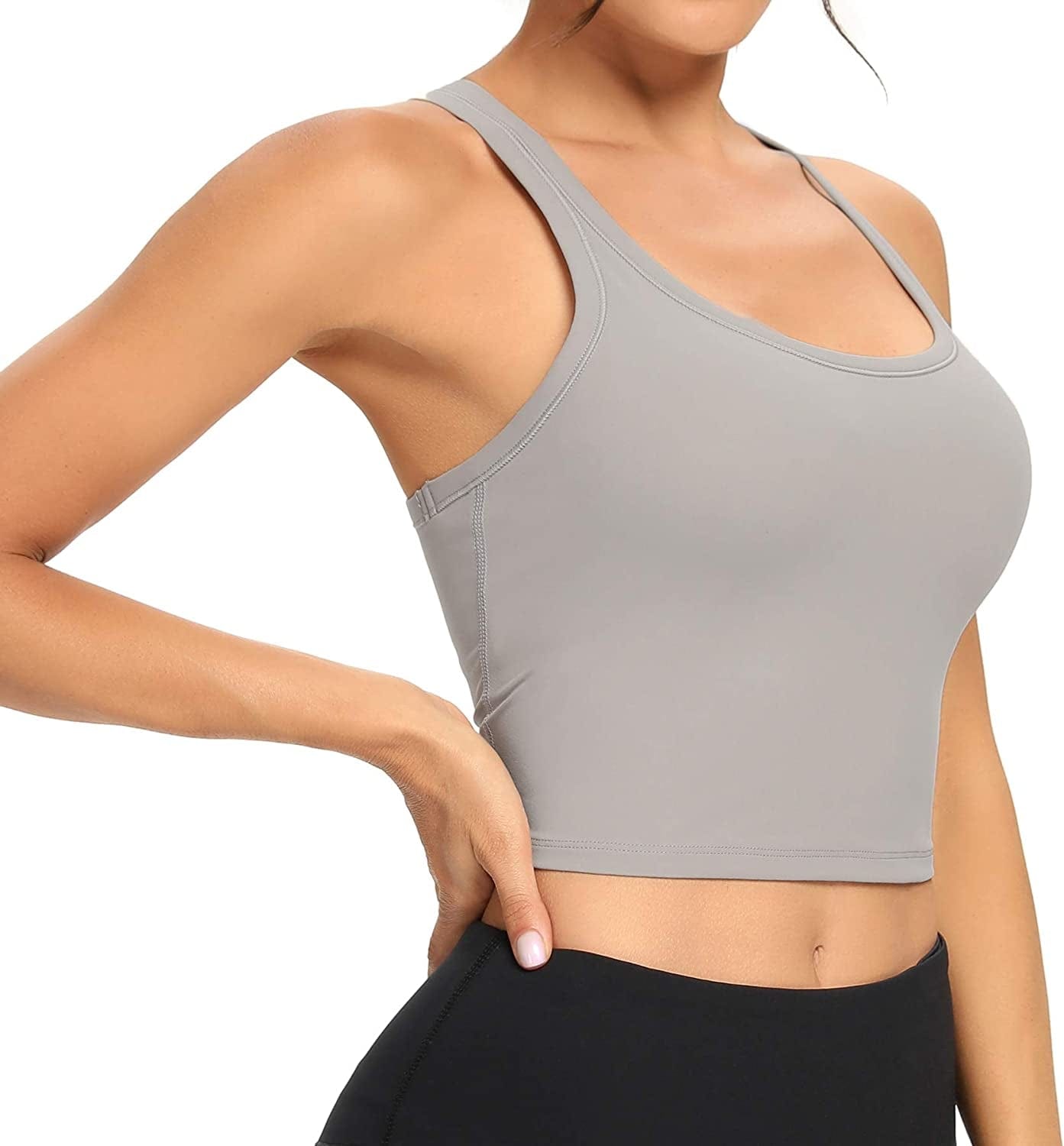 Women Racerback Sports Bra Removable Padded Workout Yoga Crop Tank Top