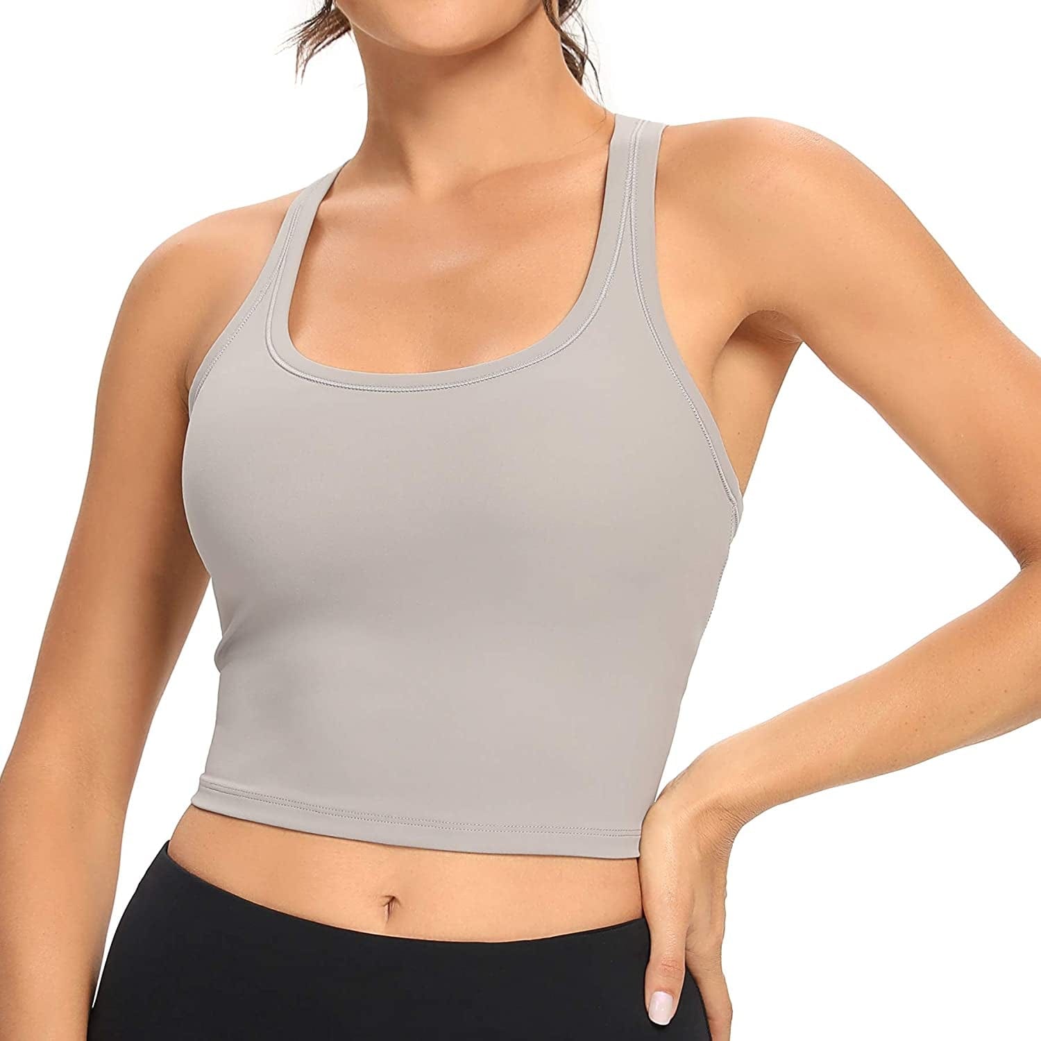 Women Racerback Sports Bra Removable Padded Workout Yoga Crop Tank Top