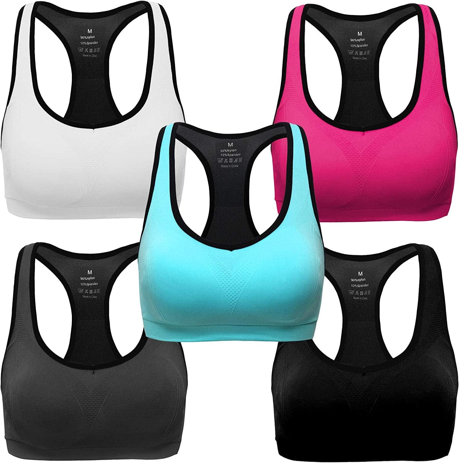 Women Racerback Sports Bras - High Impact Workout Gym Activewear Bra 5color / 3X-Large