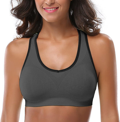 Women Racerback Sports Bras - High Impact Workout Gym Activewear Bra