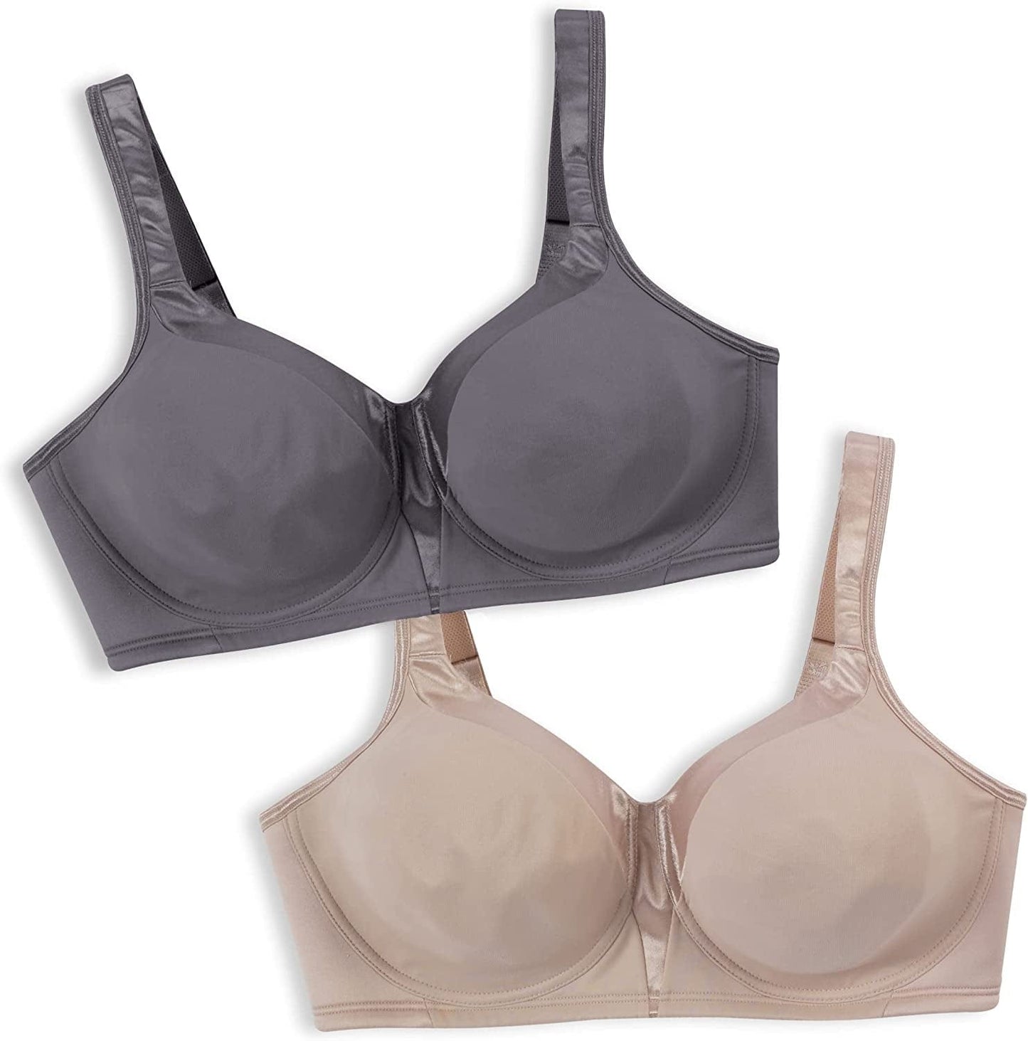 Women'S 18 Hour Silky Soft Smoothing Wireless Bra Us4803 Available with 2-Pack Option 2 Pack - Private Jet/Nude / 38DD