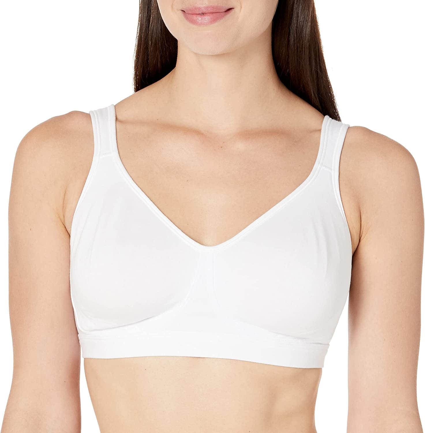 Women'S 18 Hour Ultimate Lift and Support Wire Free Bra US474C Cotton White / 44DDD
