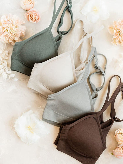Women’S 4 Pack Racerback Sports Bralette Seamless Wireless Comfort Bra