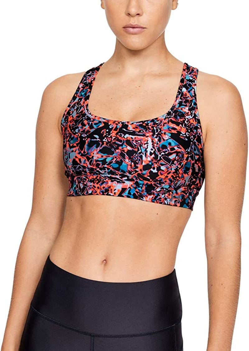 Women'S Armour Mid Crossback Print Mash up Sports Bra