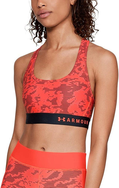 Women'S Armour Mid Crossback Print Sports Bra After Burn (878)/After Burn / Medium