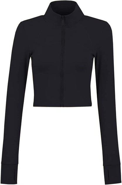 Women'S Athletic Half Zip Pullover Sweatshirt Workout Top Crop Quarter Zip Pullover Yoga Running Jackets C-black- / Medium