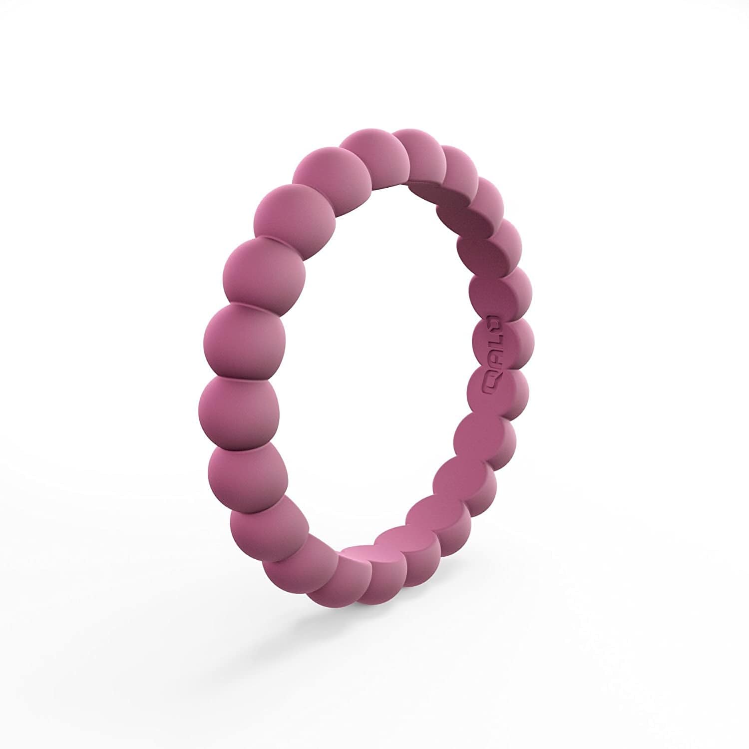 Women'S Bead Stackable Silicone Ring Collection Rose Quartz / 8