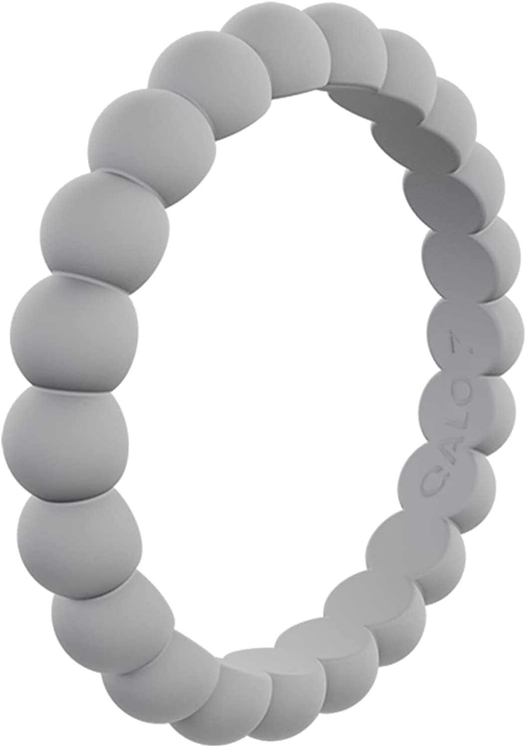 Women'S Bead Stackable Silicone Ring Collection Light Grey / 6