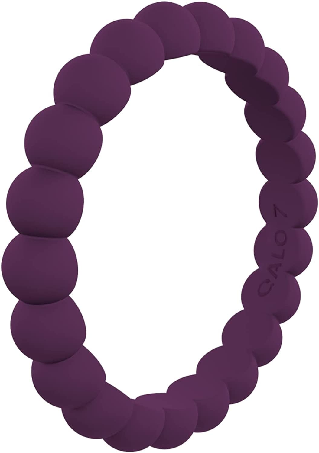 Women'S Bead Stackable Silicone Ring Collection Plum / 7