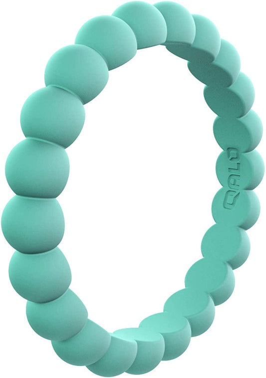 Women'S Bead Stackable Silicone Ring Collection Pacific Opal / 7