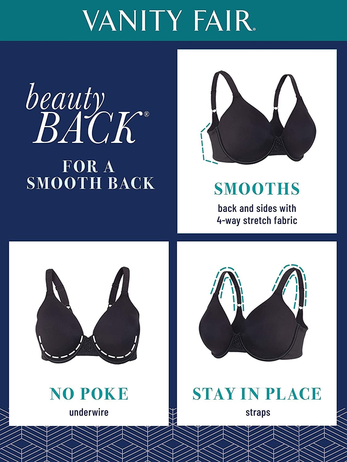 Women'S Beauty Back Full Figure Underwire Bra (76380-Fashion Colors)