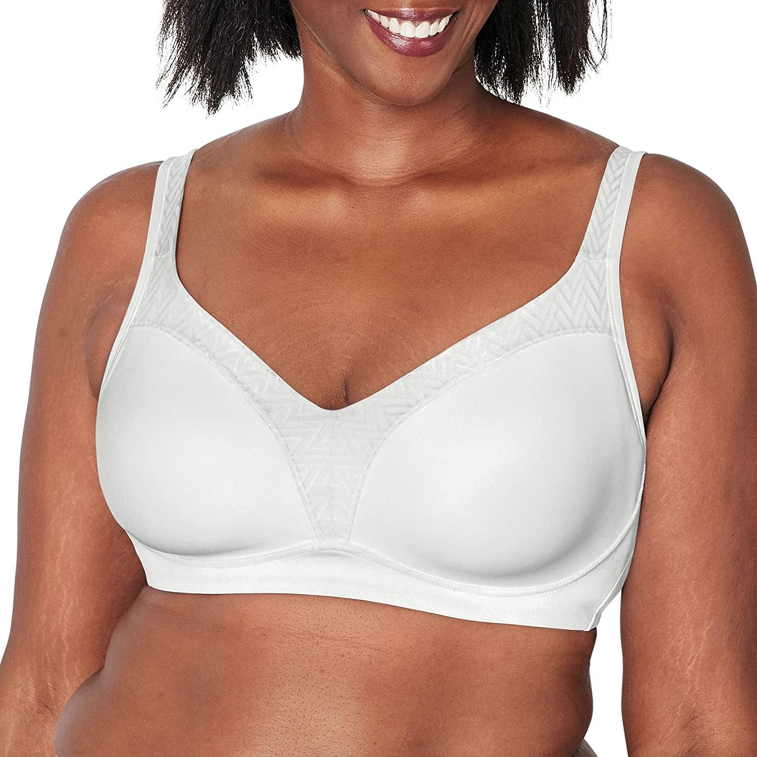 Women'S Bounce Control, Coverage Convertible Wireless T-Shirt, Full-Support Wirefree Bra White / 38DDD