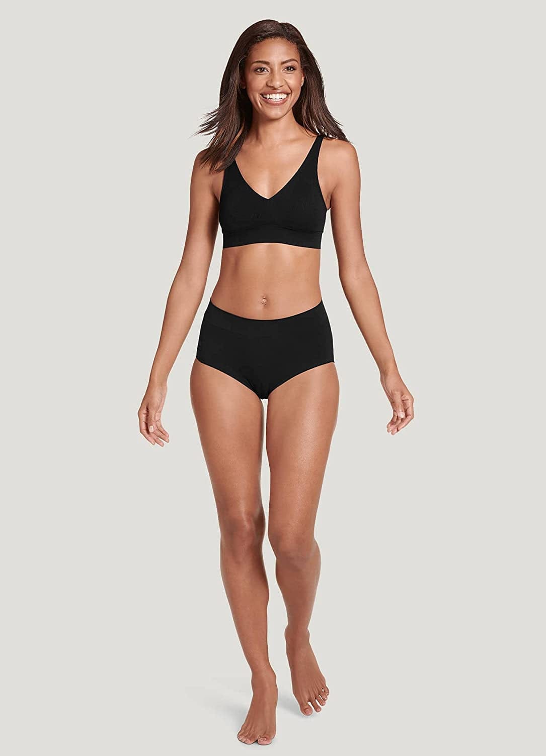 Women'S Bra Ecoseamfree Rib Molded Cup Plunge Bralette