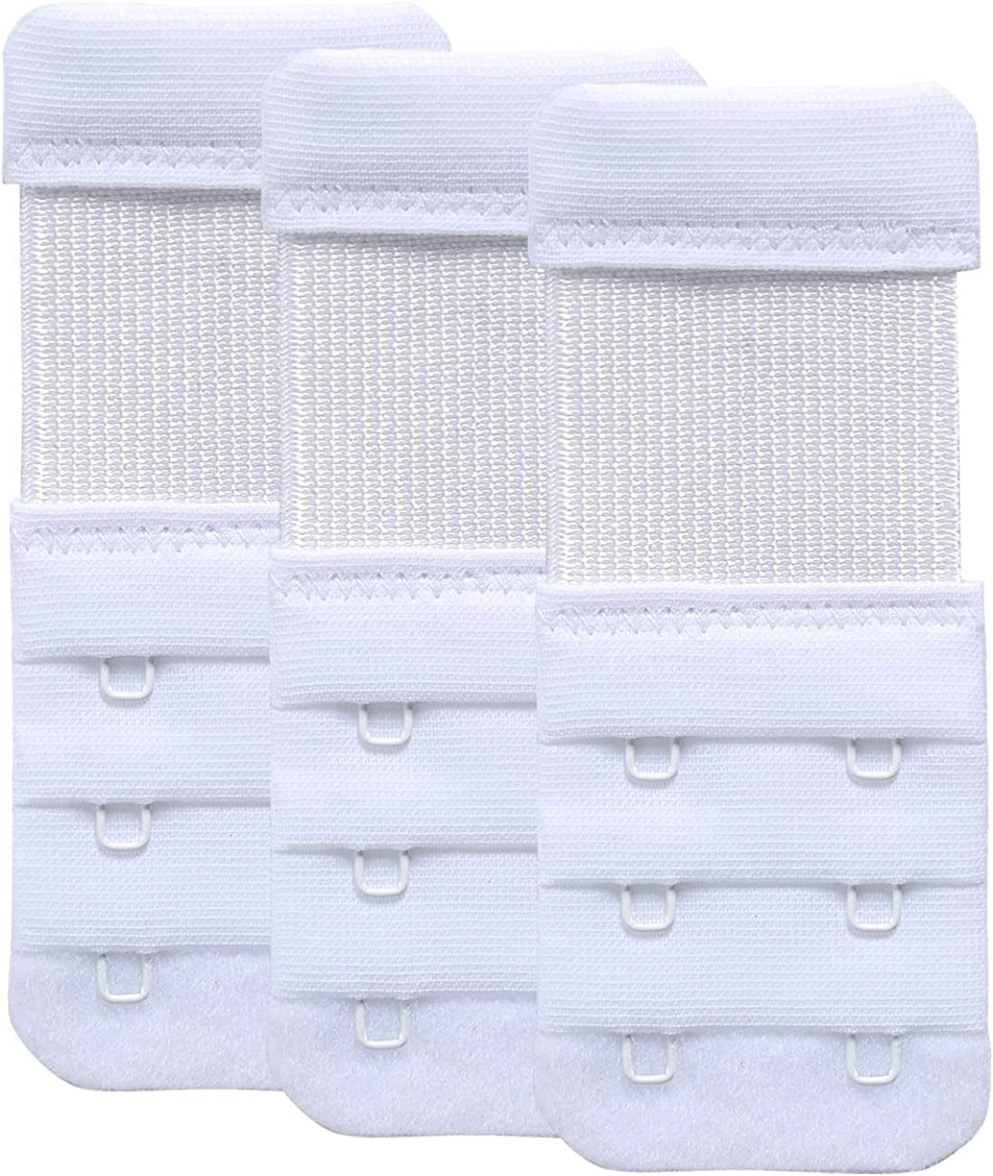 Women'S Bra Extender 3 Hook / 2 Hook Bra Extension Strap Soft and Comfortable White,2 Hook 3/4" Hook Spacing