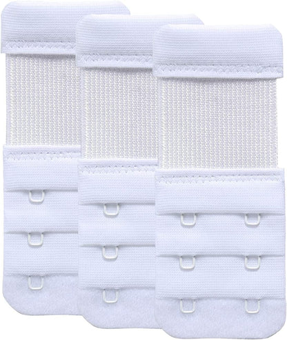 Women'S Bra Extender 3 Hook / 2 Hook Bra Extension Strap Soft and Comfortable White,2 Hook 3/4" Hook Spacing