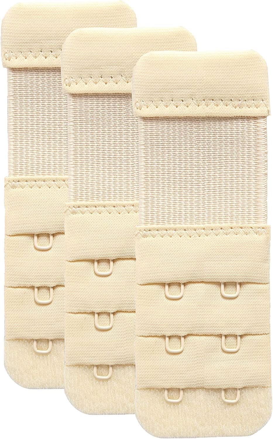 Women'S Bra Extender 3 Hook / 2 Hook Bra Extension Strap Soft and Comfortable Beige,2 Hook 1/2" Hook Spacing