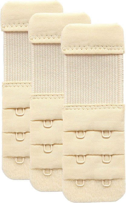Women'S Bra Extender 3 Hook / 2 Hook Bra Extension Strap Soft and Comfortable Beige,2 Hook 1/2" Hook Spacing