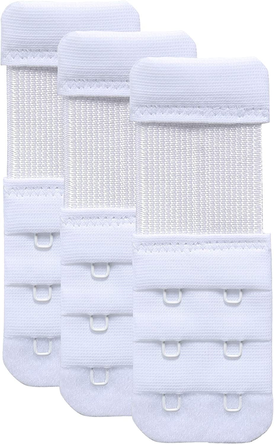 Women'S Bra Extender 3 Hook / 2 Hook Bra Extension Strap Soft and Comfortable White,2 Hook 1/2" Hook Spacing
