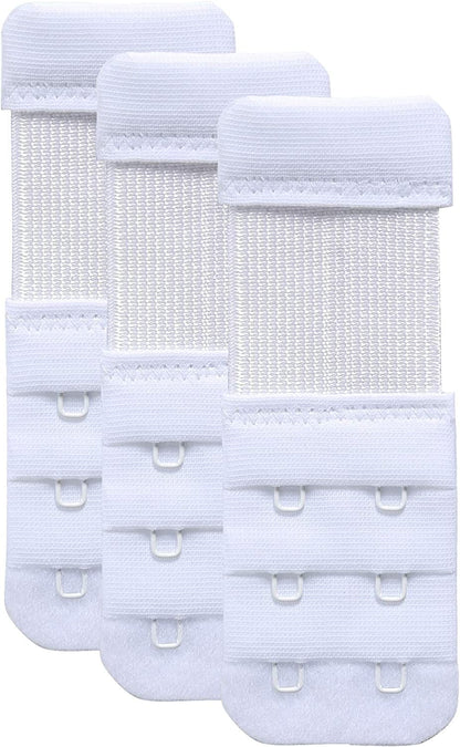 Women'S Bra Extender 3 Hook / 2 Hook Bra Extension Strap Soft and Comfortable White,2 Hook 1/2" Hook Spacing