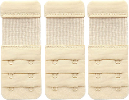 Women'S Bra Extender 3 Hook / 2 Hook Bra Extension Strap Soft and Comfortable Beige,2 Hook 3/4" Hook Spacing